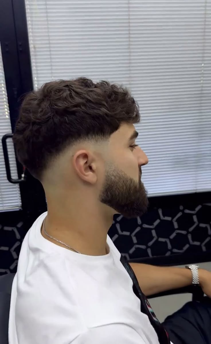 Pinterest | Beard fade, Curly hair fade, Fade haircut curly hair